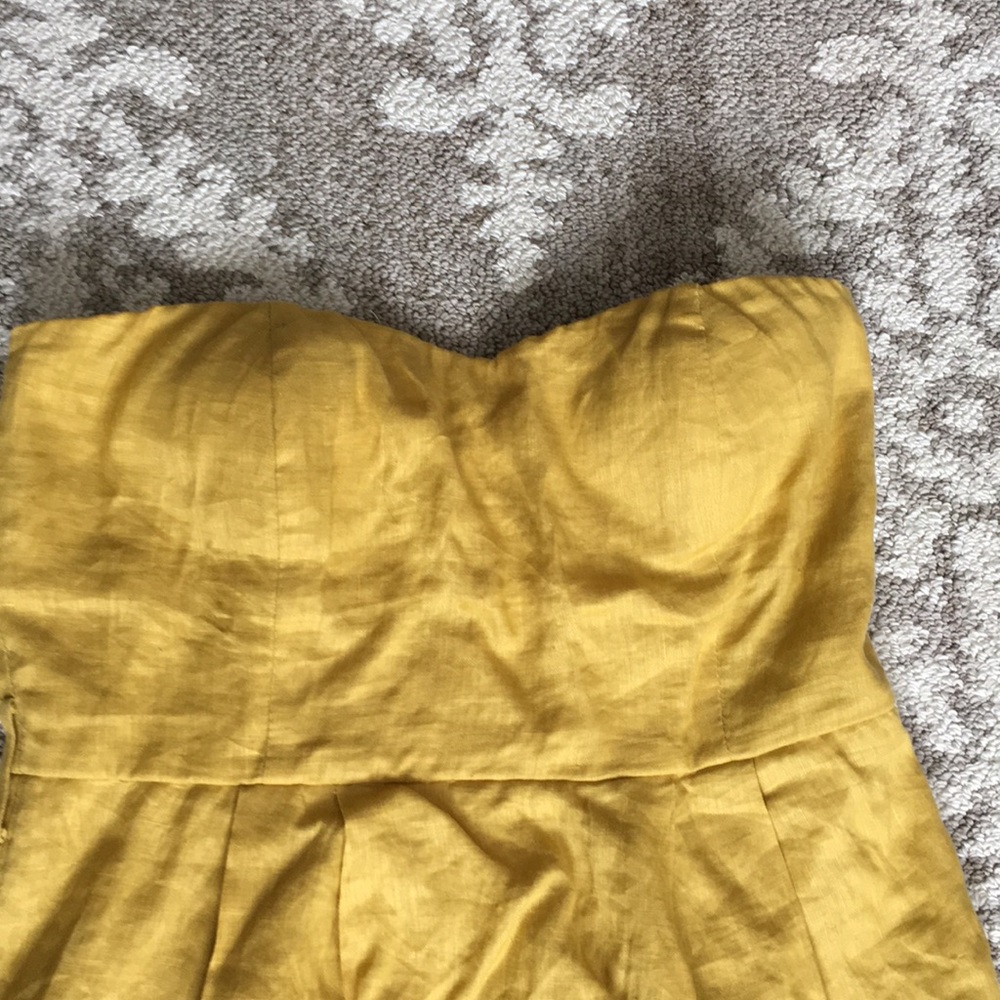 2/$20 Mustard linen strapless dress
